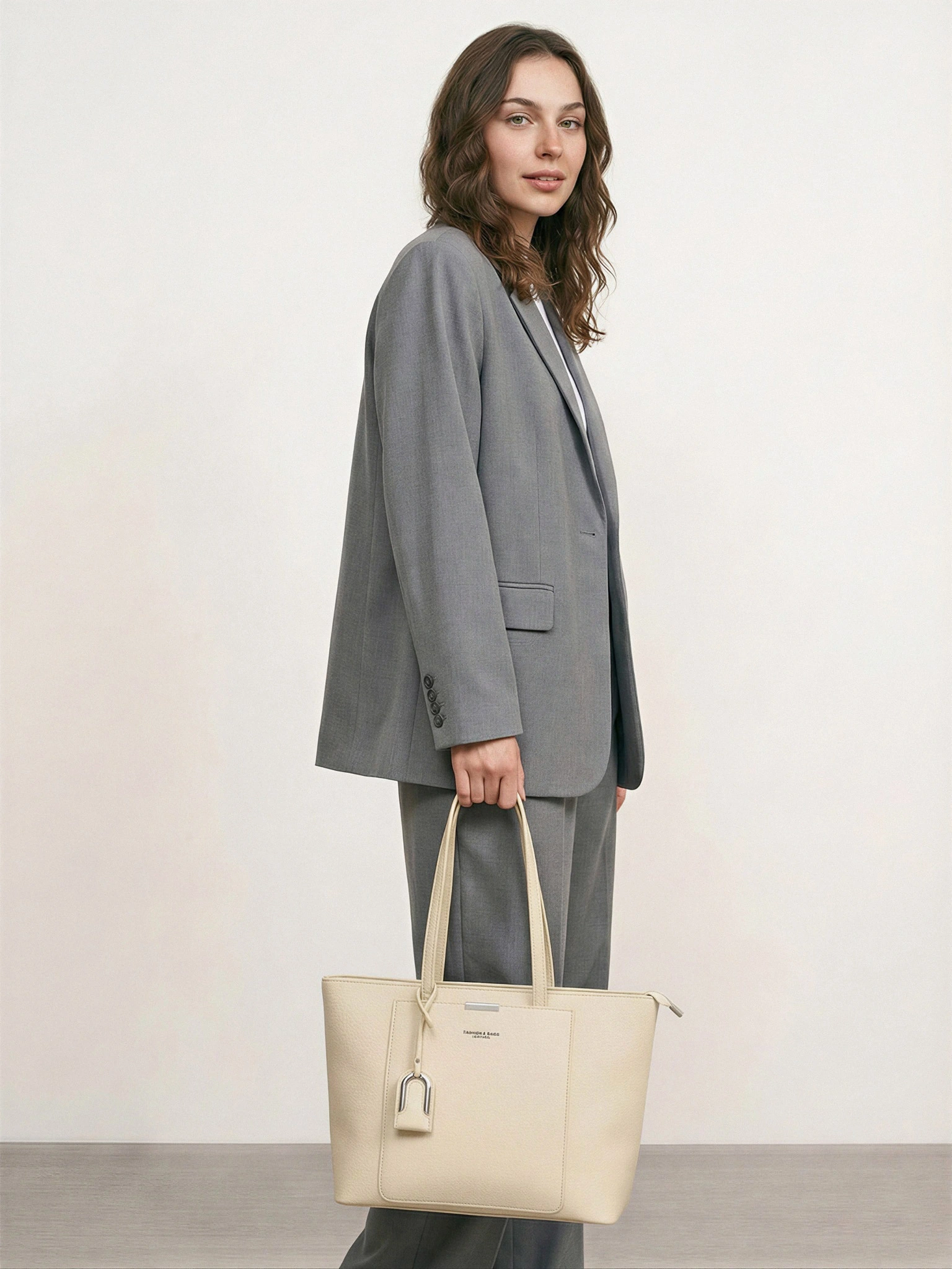 Сумка-тоут с декоративным брелком в ассортименте